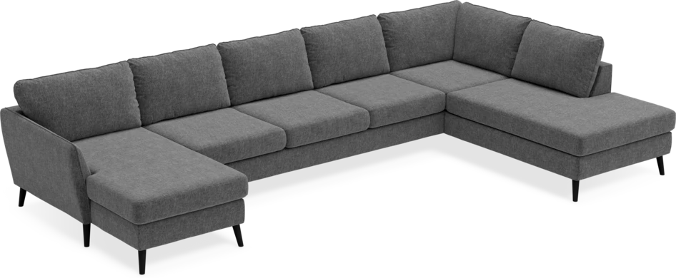 County - 4-sits soffa med schäslong vänster och divan höger - Grå