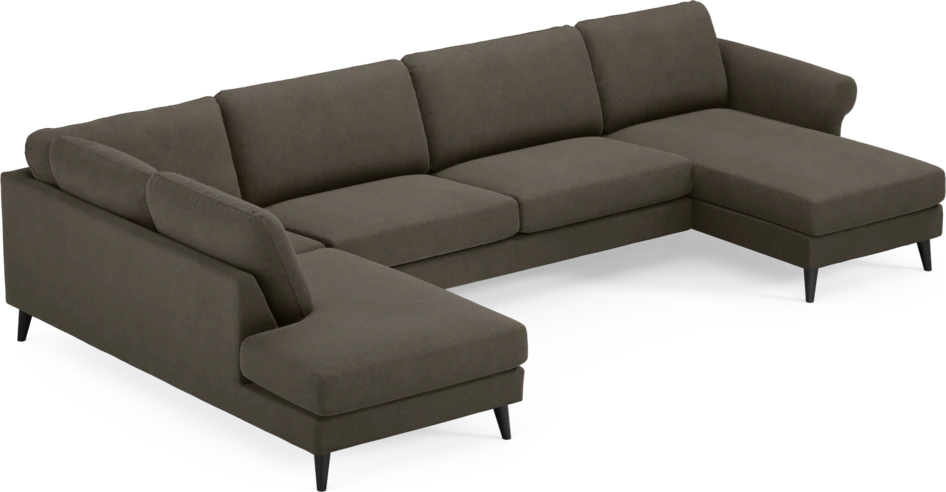 Bridge - 3-sits soffa med divan vänster och schäslong höger - Brun