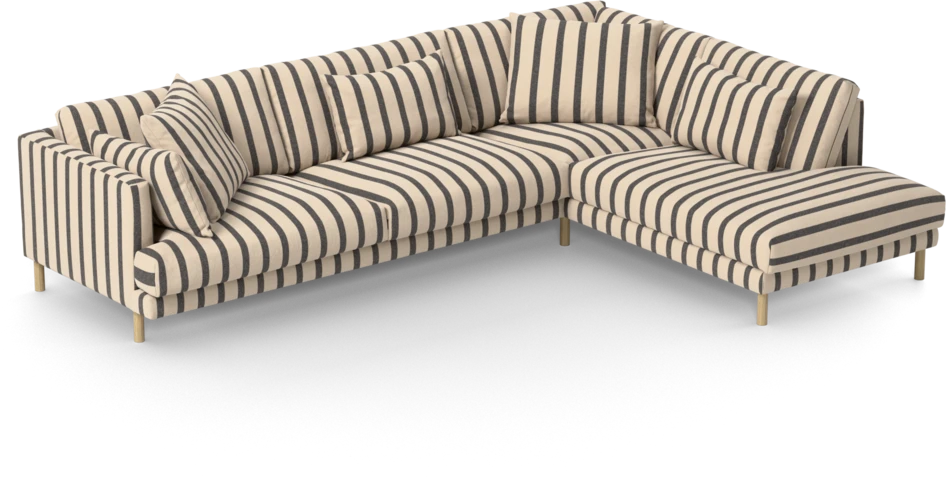 Harper - 3-sits soffa med divan höger - Flerfärgad
