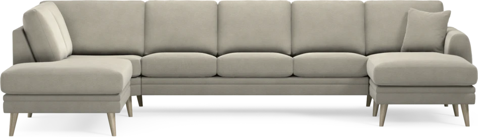 Eden - 3-sits soffa med divan vänster och schäslong höger - Brun