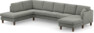 Eden - 3-sits soffa med divan vänster och schäslong höger - Grå