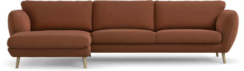 Madison Lux - 3-sits soffa med schäslong vänster - Röd