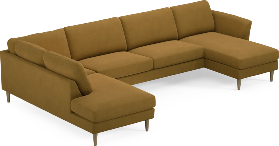 Bridge - 3-sits soffa med divan vänster och schäslong höger - Gul