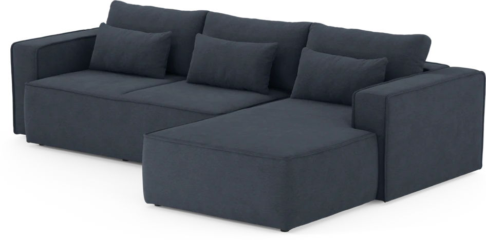 Ide - Bäddsoffa 3-sits med schäslong höger - Blå
