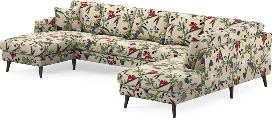 Eden - 3-sits soffa med schäslong vänster och divan höger - Flerfärgad