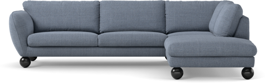 Madison Lux - 3-sits soffa med divan höger - Blå