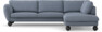 Madison Lux - 3-sits soffa med divan höger - Blå