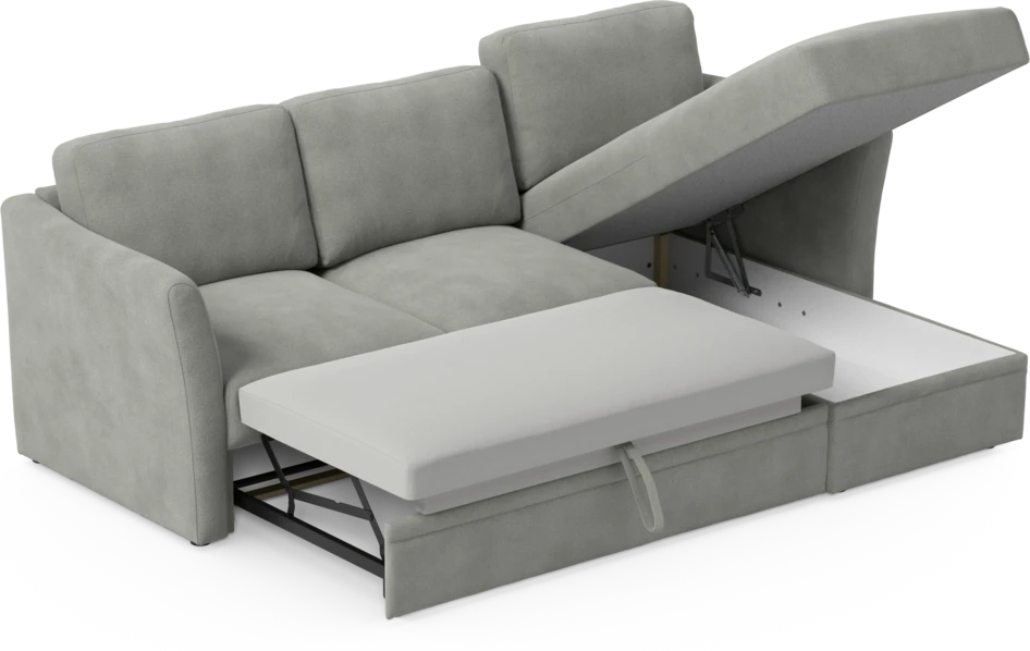 Öland - Bäddsoffa med schäslong höger - Grå