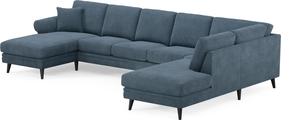 Eden - 3-sits soffa med schäslong vänster och divan höger - Blå