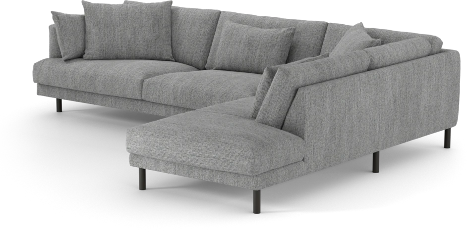 Harper - 3-sits soffa med divan höger - Grå