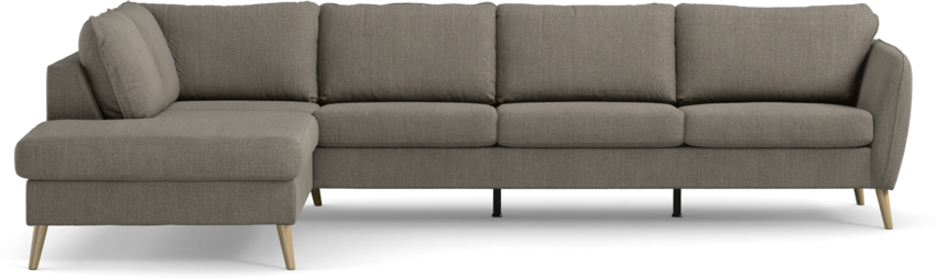 County - 3-sits soffa med divan vänster - Brun