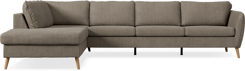 County - 3-sits soffa med divan vänster - Brun