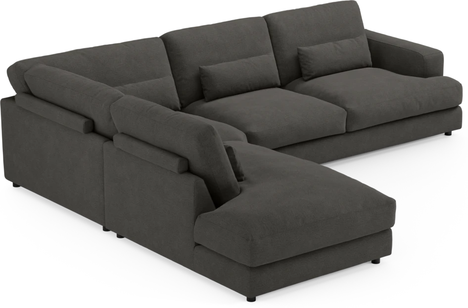Noma - 3-sits soffa med divan vänster - Brun
