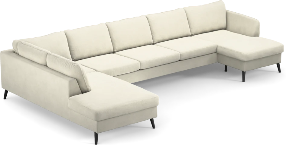 County - 4-sits soffa med divan vänster och schäslong höger - Vit