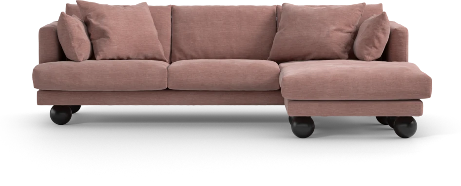 Harper - 4-sits med schäslong höger  - Rosa