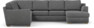 Friday - Hörnsoffa, 2+3-sits med schäslong höger - Grå