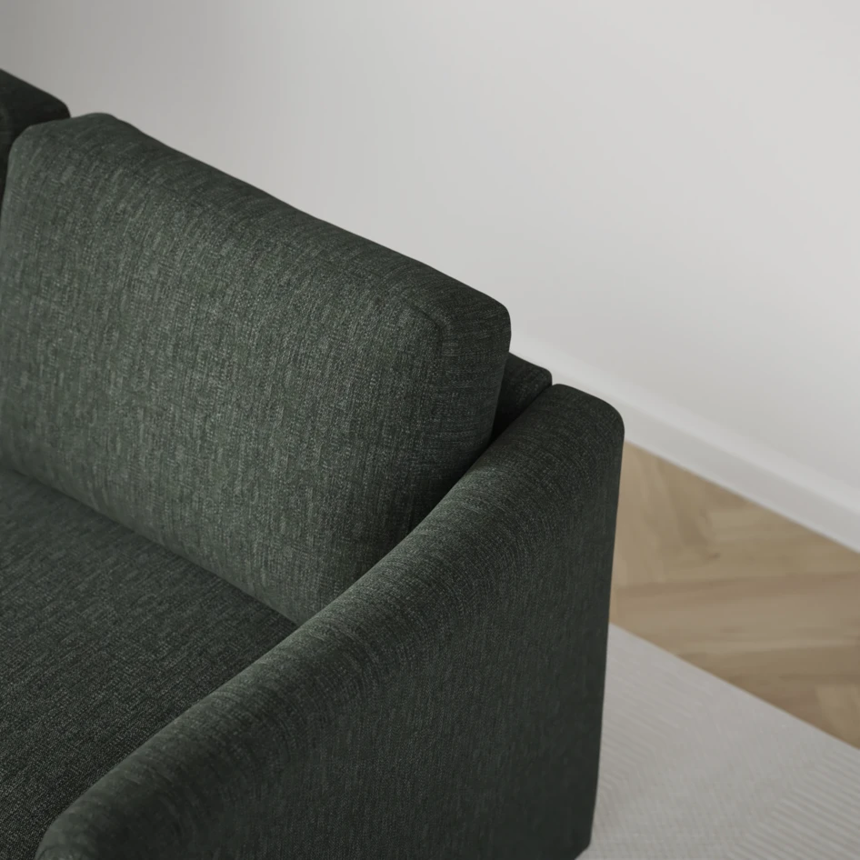 Öland - Bäddsoffa 3-sits, längsbäddad - Grön
