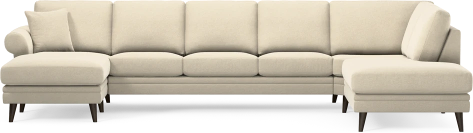 Eden - 3-sits soffa med schäslong vänster och divan höger - Beige