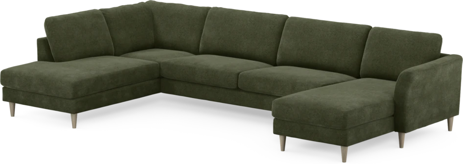 Bridge - 3-sits soffa med divan vänster och schäslong höger - Grön