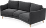 Madison - 3-sits soffa svängd, 70 cm - Svart
