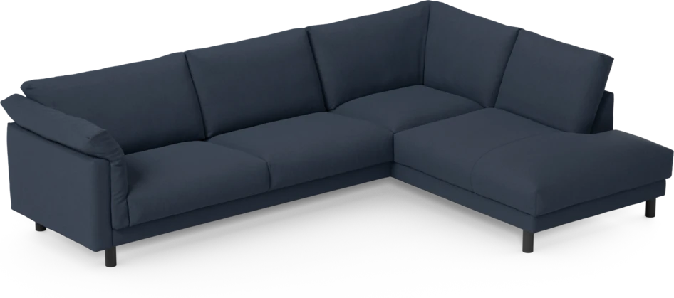 Cherrie - 3-sits soffa med divan höger, fast klädsel - Blå