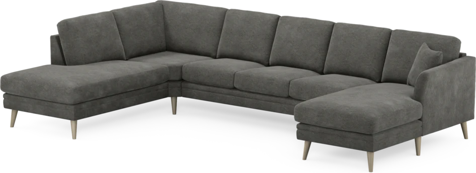 Eden - 3-sits soffa med divan vänster och schäslong höger - Grå