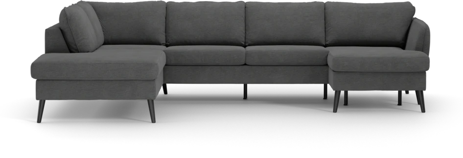 County - 3-sits soffa med divan vänster och schäslong höger - Grå
