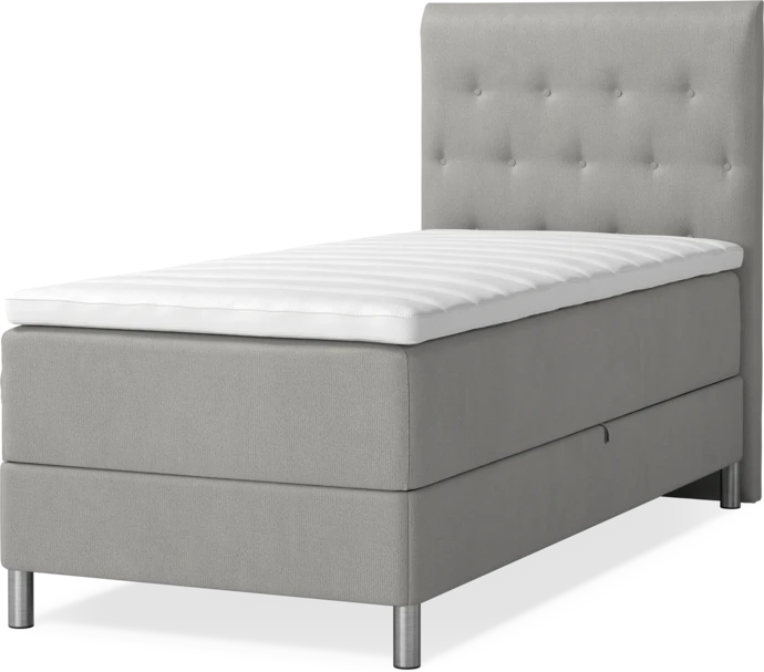 Roma Family, Förvaringssäng, enkelsäng med bäddmadrass och pikerad sänggavel