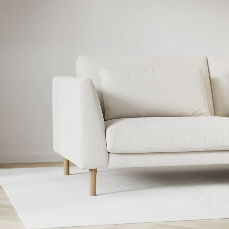 Willow - 3-sits soffa med divan höger, fast klädsel - Vit