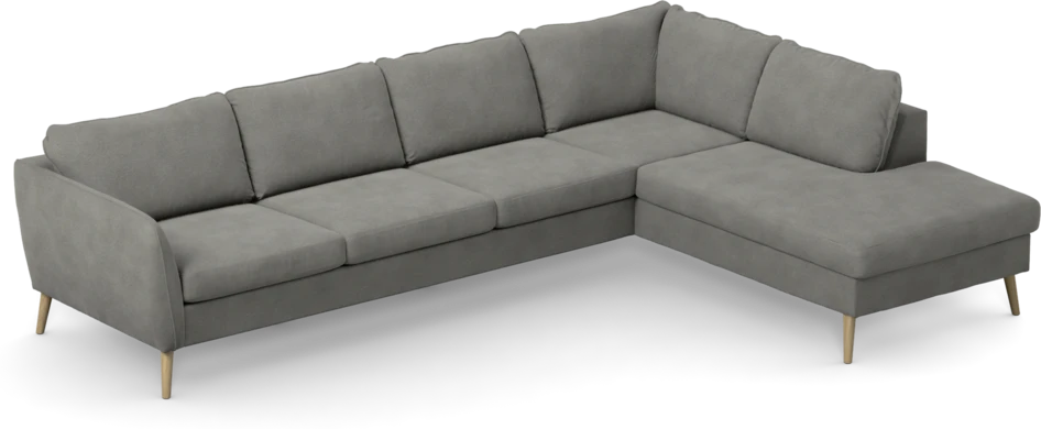 County - 3-sits soffa med divan höger - Grå