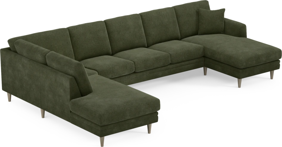 Eden - 3-sits soffa med divan vänster och schäslong höger - Grön