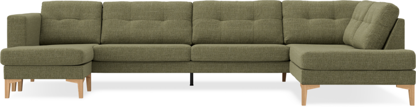 Rio - 4-sits soffa med schäslong vänster och divan höger - Grön