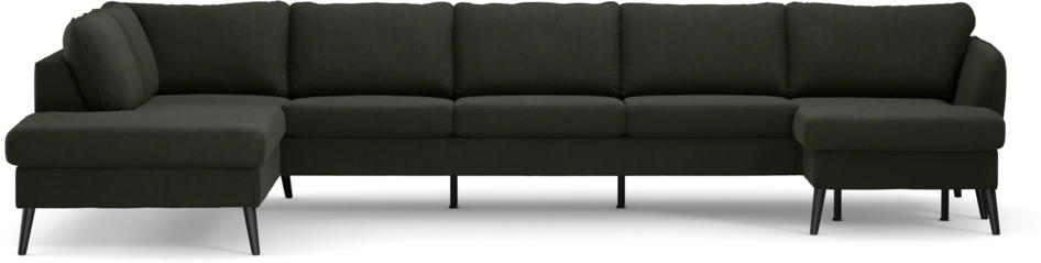 County - 4-sits soffa med divan vänster och schäslong höger - Grön