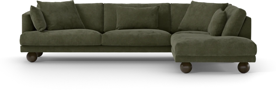 Harper - 3-sits soffa med divan höger - Grön