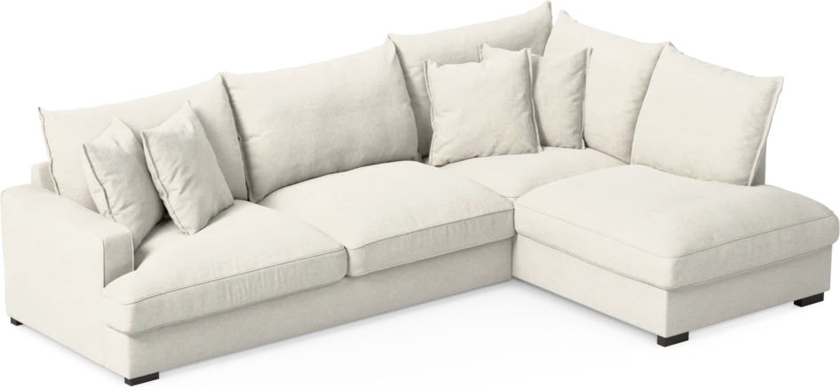 Mila - 3-sits soffa med divan höger - Vit