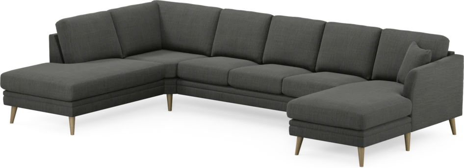 Eden - 3-sits soffa med divan vänster och schäslong höger - Grå
