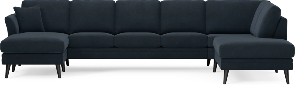 Eden - 3-sits soffa med schäslong vänster och divan höger - Blå