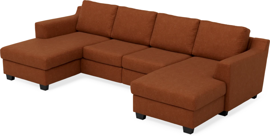 Friday - 2-sits soffa med två schäslonger - Orange