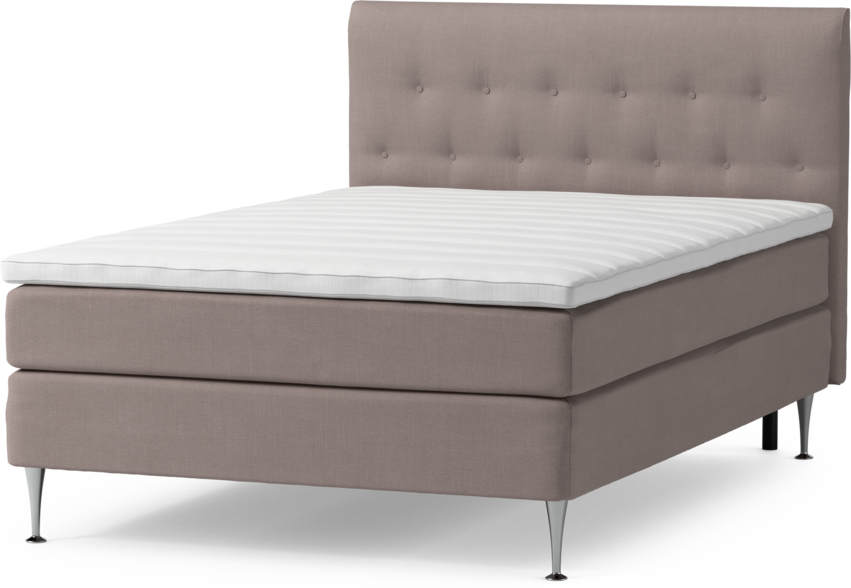 Roma Family - Kontinentalsäng, enkelsäng med bäddmadrass och sänggavel låg pikerad, B 105-140