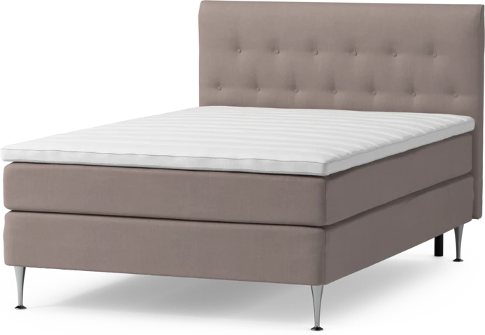 Roma Family, Kontinentalsäng, enkelsäng med bäddmadrass och sänggavel låg pikerad, B 105-140