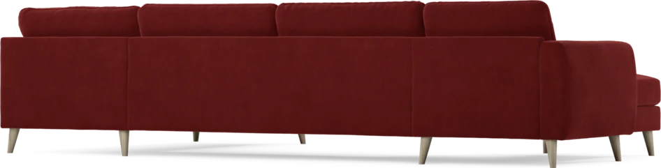 Bridge - 3-sits soffa med schäslong vänster och divan höger - Röd