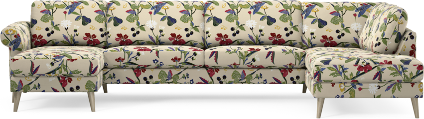 Bridge - 3-sits soffa med schäslong vänster och divan höger - Flerfärgad