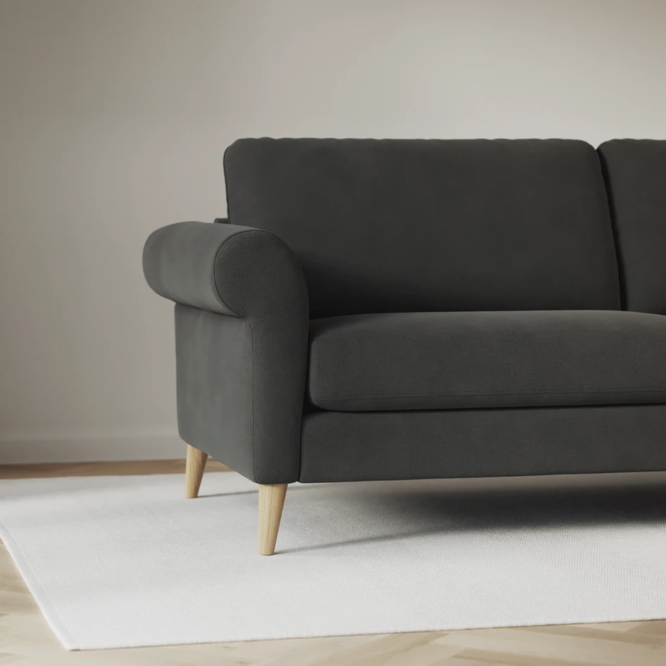 Bridge - 3-sits soffa med schäslong vänster och divan höger - Grå