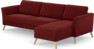 Bridge - 3-sits soffa med schäslong höger - Röd