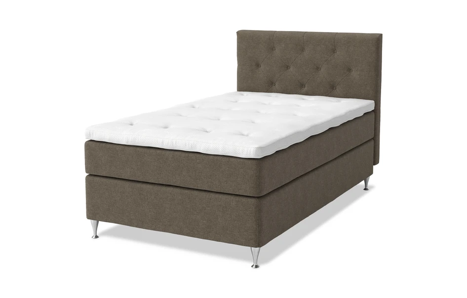 Sleep Delux - Kontinentalsäng, enkelsäng med bäddmadrass Sleep Delux vit - Brun