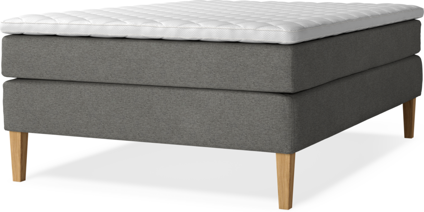 Delux Sense - Kontinentalsäng, enkelsäng 140 cm med bäddmadrass - Grå