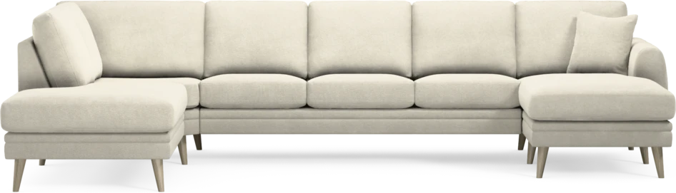 Eden - 3-sits soffa med divan vänster och schäslong höger - Vit