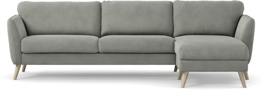 Bridge - 3-sits soffa med schäslong höger - Grå