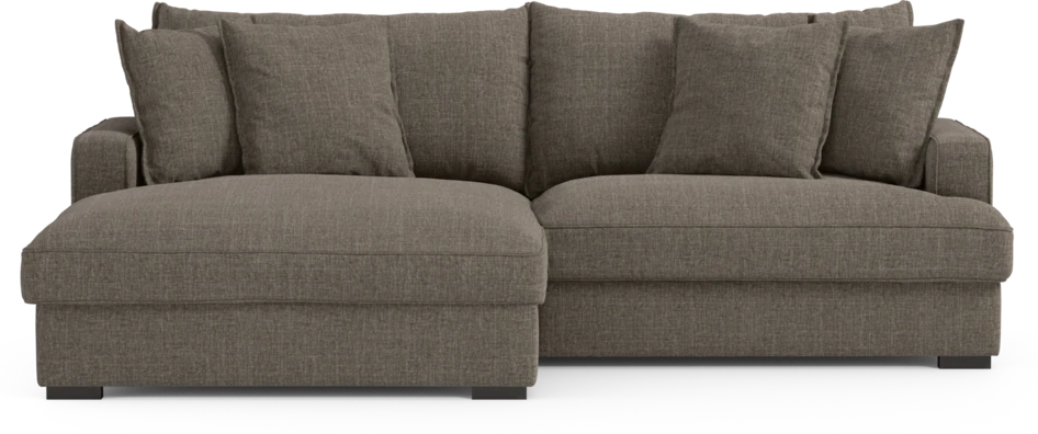 Mila - 2-sits soffa med schäslong XL vänster - Brun