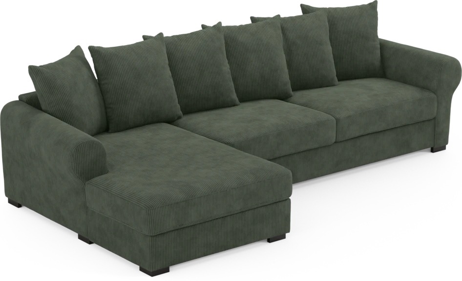 Town - 3-sits soffa med schäslong vänster - Grön
